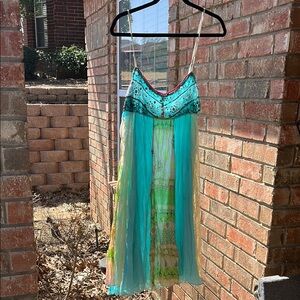 Colorful Maxi Dress with Beaded Bodice